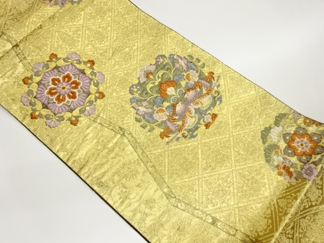 JAPANESE FUKURO OBI / WOVEN FLOWER CREST